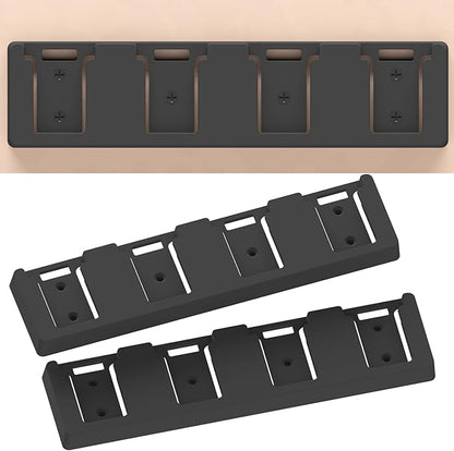 Battery Rack Compatible with DeWalt 20V Battery Holder, Mount 4 Slot Bulk Battery Garage Tool, Tools for Dewallt 20v, Wall Display Hook Holder (Black-2pc)
