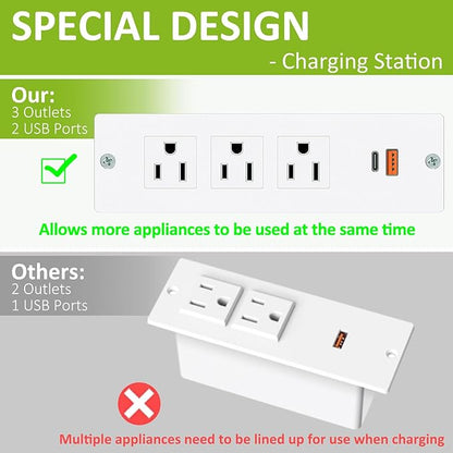 farexon Electric Standing Desk 55 x 24In with Charging Station, Adjustable Height Desk with Mouse Pad, 2 USB Ports & 3 Power Outlets, 4 Caster, 4 Preset Heights, 27''-46'' Lifting Range