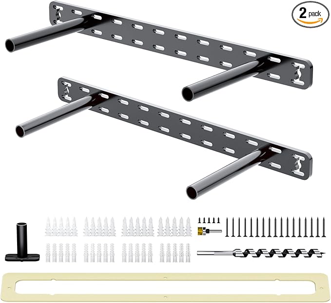 2pcs Floating Shelf Hardware Heavy Duty Hidden Shelf Brackets Support,Wall Mounting Invisible Floating Shelves Bracket with Jig (18" x 6" x 1.5" with Tools)