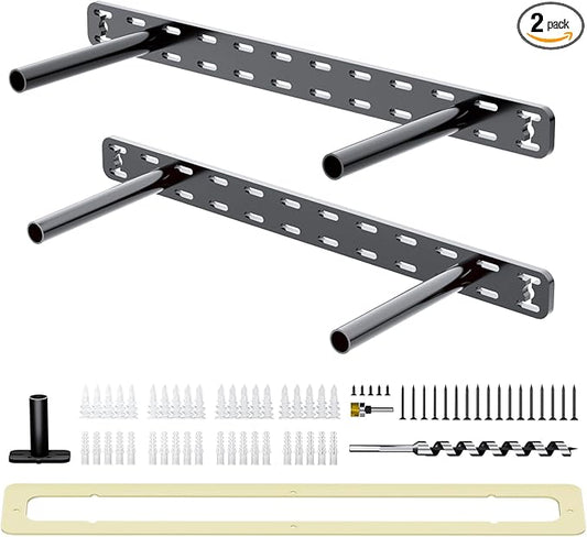 2pcs Floating Shelf Hardware Heavy Duty Hidden Shelf Brackets Support,Wall Mounting Invisible Floating Shelves Bracket with Jig (18" x 6" x 1.5" with Tools)