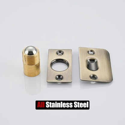 JQK Closet Ball Catch Door Hardware, Stainless Steel Catch Adjustable with Strike Plate, Antique Bronze 2 Pack, HBC100-QG-P2