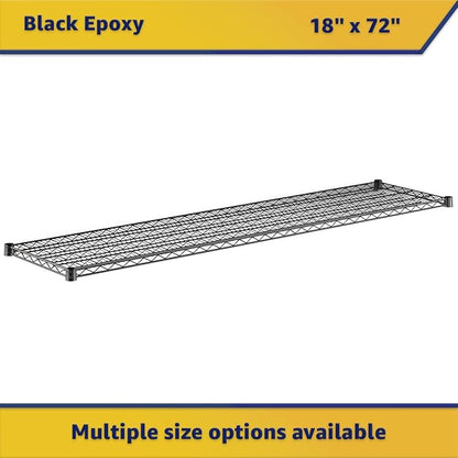 2-Pack Black 18" x 72" Additional Wire Shelf for Shelving Units, Replacement Shelves for Wire Rack