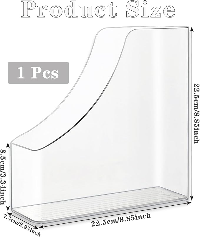 Vertical File Holder Clear Acrylic Desk Organizer Storage Bins Holding Plastic Document Organizer Clear PET Magazine Holder Basics Vertical Magazine Rack for Home Office School (1)