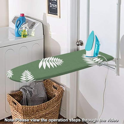 SheeChung 14x42 Inch Over-The-Door Ironing Board Cover and Pad,Cotton Cover with Extra Thick Pad,Resists Scorching and Staining,Fits Door/Standard Ironing Board,Silicone Coating