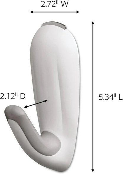 Command Bathroom Hook with Water-Resistant Strips, 1-Hook, 2-Strips, Organize Damage-Free