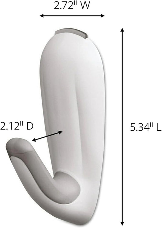 Command Bathroom Hook with Water-Resistant Strips, 1-Hook, 2-Strips, Organize Damage-Free