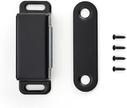 Ravinte 10 Pack Black Magnetic Door Catch, Matte Black Cabinet Magnets, Strong Magnetic Catch Latch for Kitchen Cabinets, Drawers & Cupboards, Stainless Steel Closures