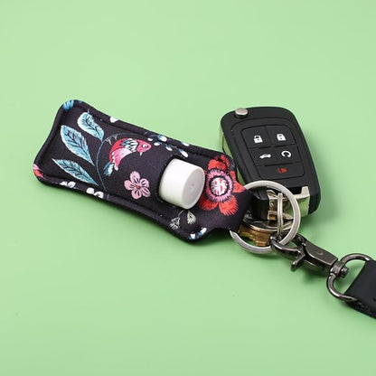 COOKOOKY Chapstick Holder Keychain Cute Lip Balm Keychain Holder with Clip