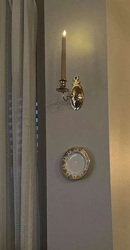 Rocky Mountain Goods Plate Hanger for Wall and Mounting Hardware - Fits Decorative Plates and Platters - Heavy Duty Polished Brass - Non Scratch Hooks - Includes Wall Mount Kit (5" - 8")