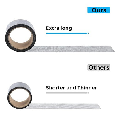 Black Window Screen Repair Tape, 2 in X 15 FT (180IN) Screen Repair Kit for Windows or Doors, Strong Adhesive Screen Patch Fiberglass Screen Tape Mesh Repair (Pack of 2)