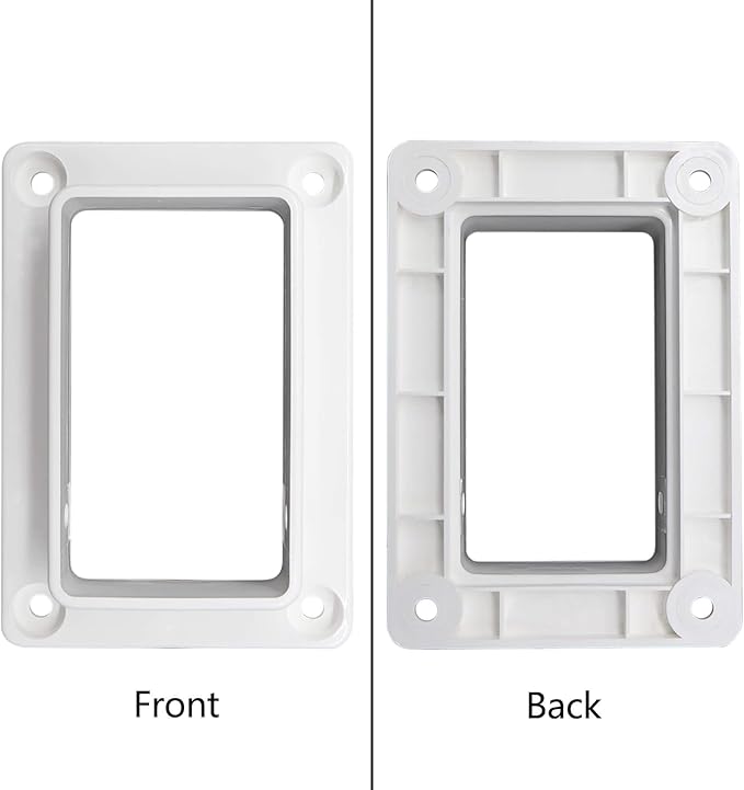 Aiwaiufu 2″ x 3.5″ White Vinyl Fence Brackets, Slotted Handrail Bracket Kit with Screws for Decking Railing, Mount to Wall or Other Vertical Flat Surface, Pack of 2