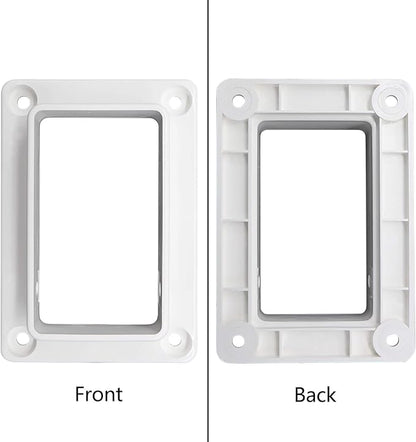 Aiwaiufu 2″ x 3.5″ White Vinyl Fence Brackets, Slotted Handrail Bracket Kit with Screws for Decking Railing, Mount to Wall or Other Vertical Flat Surface, Pack of 2