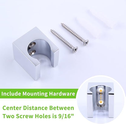 Angle Simple Shower Head Holder Wall Mount, Brass Shower Wand Handle Holder, Sprayer Bracket, Chrome