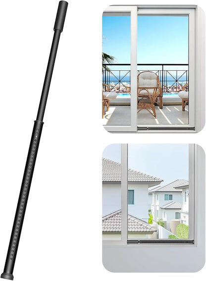 AceMining Sliding Door Security Bar,Heavy Duty Sliding Patio Door Lock Bar, 20-50inch Adjustable Multi-use Window Security Bars, Sliding Door Stopper,Black,1Pack