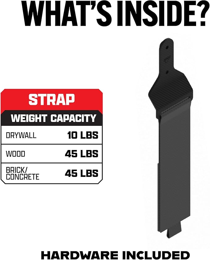 Smart T Wall Hook Strap | 6.75" Strap for Garage Organization, Heavy Duty, Durable, Space Saving Tool Holder - Wall Mount or Shelving Hooks
