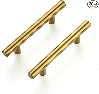 Ravinte 30 Pack | 5'' Cabinet Pulls Brushed Brass Stainless Steel Kitchen Drawer Pulls Cupboard Pulls Cabinet Handles 5”Length with 3” Hole Center