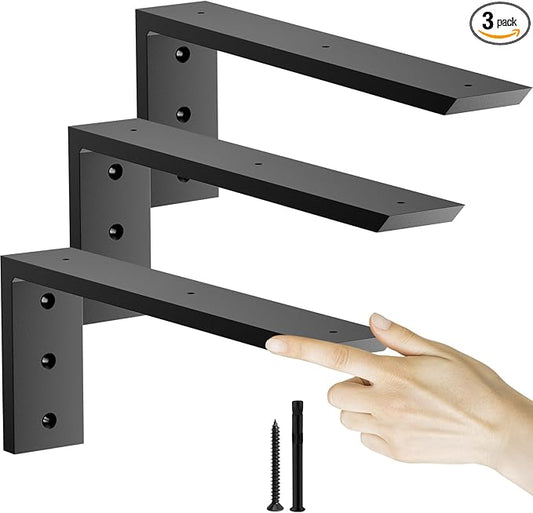 Countertop Support Bracket 14 inch 3 Pack (3/8" Thick),Premium Heavy Duty Granite Countertop Brackets 14"x6"x2.5",Shelf L Bracket Mantel Corbels for Quartz,Wood,Concrete and Laminate Countertops