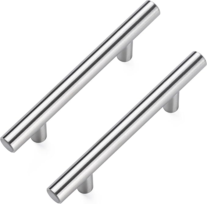 30 Pack Cabinet Pulls Brushed Nickel Stainless Cabinet Handles, for Kitchen and Bathroom Cabinets, 5 Inch Length, 3 Inch Hole Center