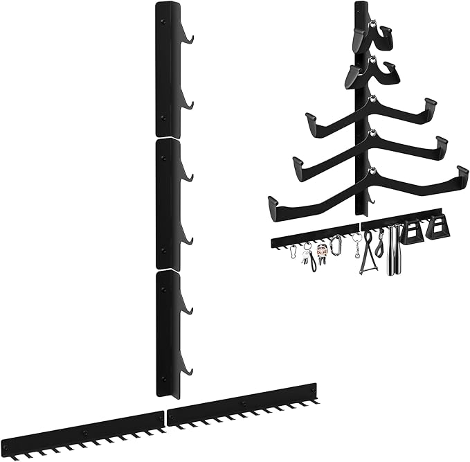 Lat Pull Down Bar Storage Rack Wall Mount,Gym Storage Wall Organizer for Lat Pulldown Attachments Cable Attachment, Gym Accessories, Workout Equipment, Home Gym Fitness Wall Storage Rack