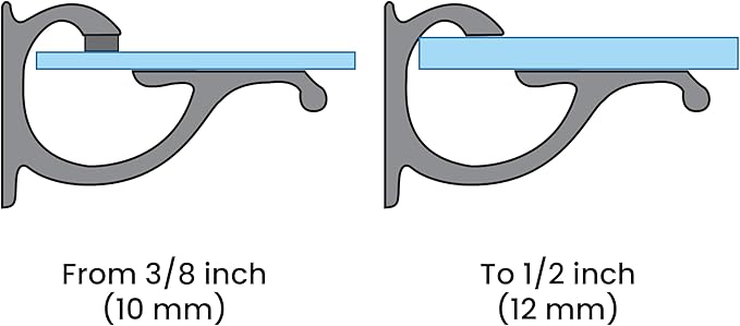 Dulles Glass Floating Shelf Brackets, Designer Heavy Duty, Black, for Glass, Wood, Acrylic Wall Mounted Shelf Support. 2 Pack.