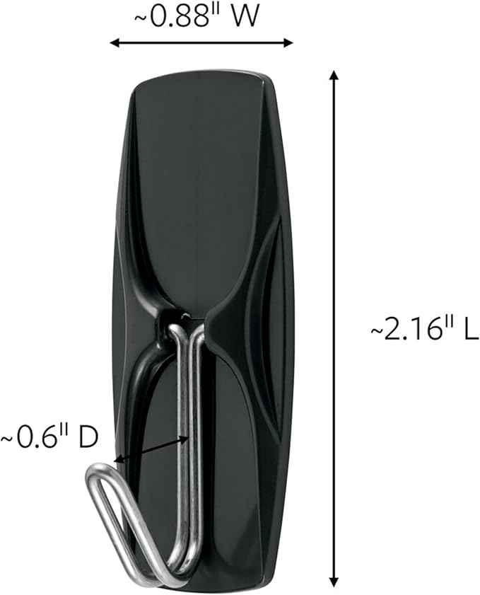 Command Outdoor Medium Black Wire Toggle Hooks, 2 Hooks and 3 Strips, Damage-Free Hanging Wall Hook for Hanging Outdoor Wall Decor with Weather Resistant Strips, Holds up to 2 lb