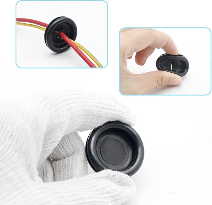 Vrupin 188 Pieces Rubber Grommet Kit – Rubber Plugs for Round Holes, Wiring, Electrical, Plumbing, and More