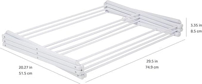 Amazon Basics Foldable Portable Clothes Drying Rack for Indoor Air Drying, Collapsible Design, 14.5" D x 29.5" W x 41.8" H, White