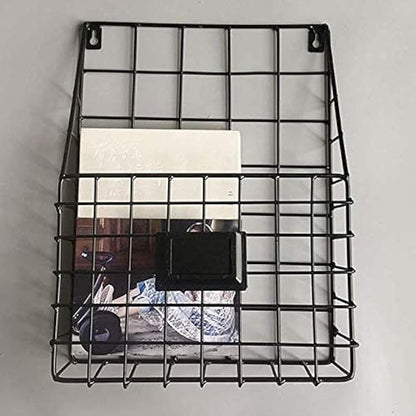 Magazine Rack Metal Magazine Rack Wall Mounted Magazine Rack for Living Room, Bathroom Or Bedroom-Nero