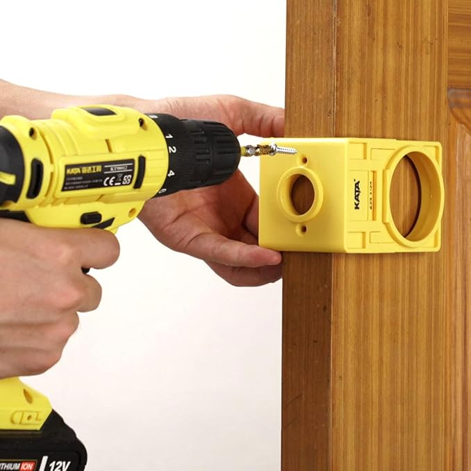 KATA 1-3/8" - 1-3/4" Door Lock Installation Kit for Wooden Doors with Guide Template, Door Lock Hole Saw, Carbon Steel
