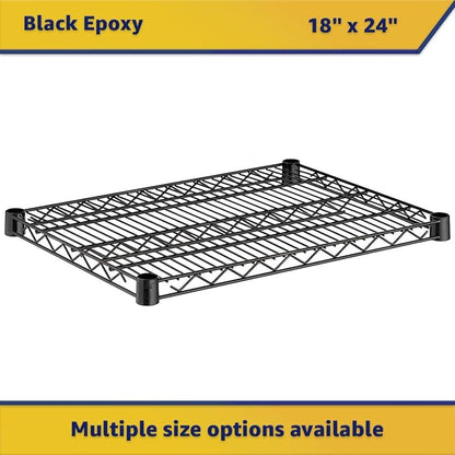 2-Pack Black 18" x 24" Additional Wire Shelf for Shelving Units, Replacement Shelves for Wire Rack