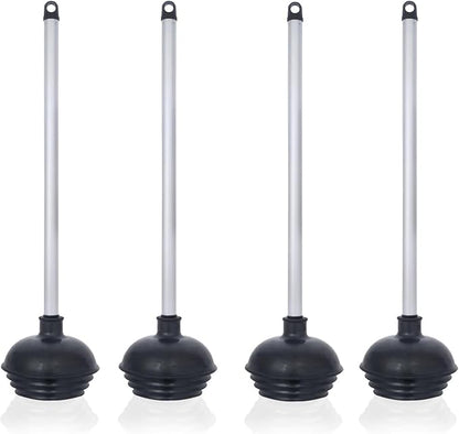 NEIKO 60190A Toilet Plungers, 4 Pack, Patented All-Angle Design, Heavy Duty, Aluminum Handle, Residential, Commercial, and Industrial Building Sanitation Use