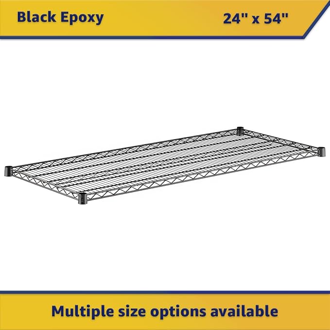 2-Pack Black 24" x 54" Additional Wire Shelf for Shelving Units, Replacement Shelves for Wire Rack