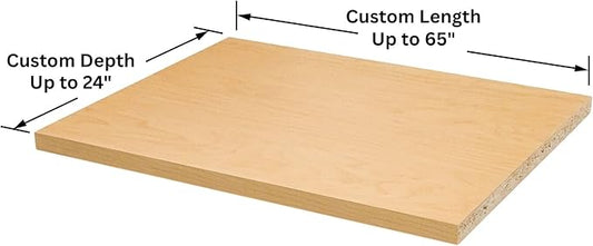 Custom Shelves, 3/4"" Thick Melamine, Cut to Size, Fully Customizable up to 65 inches Wide and up to 24 inches deep. for Cabinets, Closets, or Anywhere