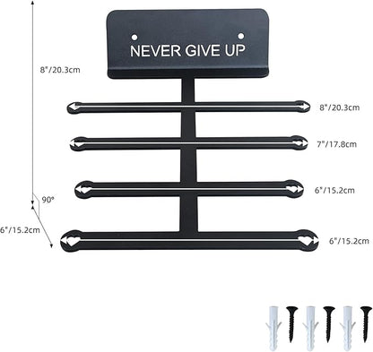 Resistance Rack Band Storage Hanger Gym Equipment Organizer Pull Up Bands Jump Ropes, Never Give Up Gym Décor Storage Rack for Home Gym