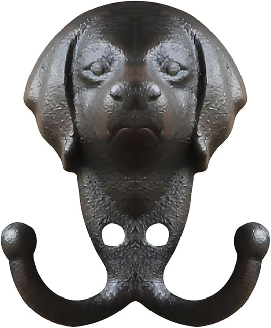 1 Pack Dog Leash Holder for Wall, Dog Coat Hooks, Animal Head Hooks（Dog's Head）
