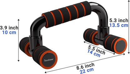 READAEER Push Up Bars Gym Exercise Equipment Fitness 1 Pair Pushup Handles with Cushioned Foam Grip and Non-Slip Sturdy Structure Push Up Bars for Men & Women