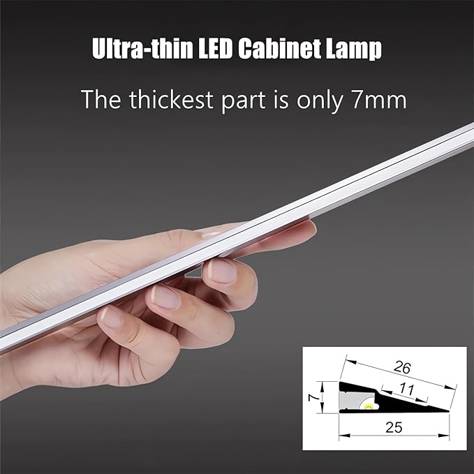 JARBIH 5Pack 1M/3.3ft Ultra-Thin Led Aluminum Profile, 45° Oblique Lighting Cabinet LED Lamp, Invisible H7mm Surface Mounted Wardrobe Layer Shelf Panel Hard Bar Strip Light Channel System(Gray)