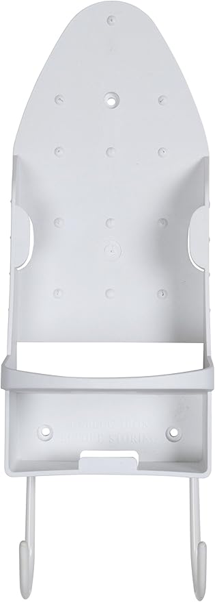 Iron Board Laundry Room Organization and Storage with Hooks, White