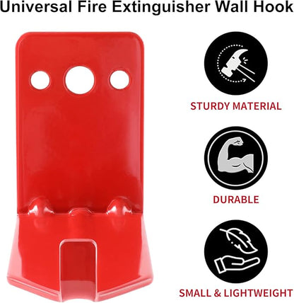 Huazu Fire Extinguisher Mount - 4 Pack Wall Hooks for 5 to 40 Lb Extinguishers, Universal Bracket with Expansion Screws