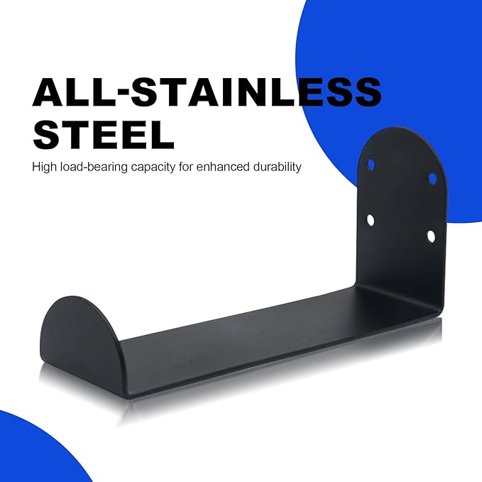 Stainless Steel Yoga Mat Holder Wall Mount 2-Pack – Space Saving Storage Rack for Exercise Mats, Foam Rollers, Resistance Bands – Home Gym Organizer