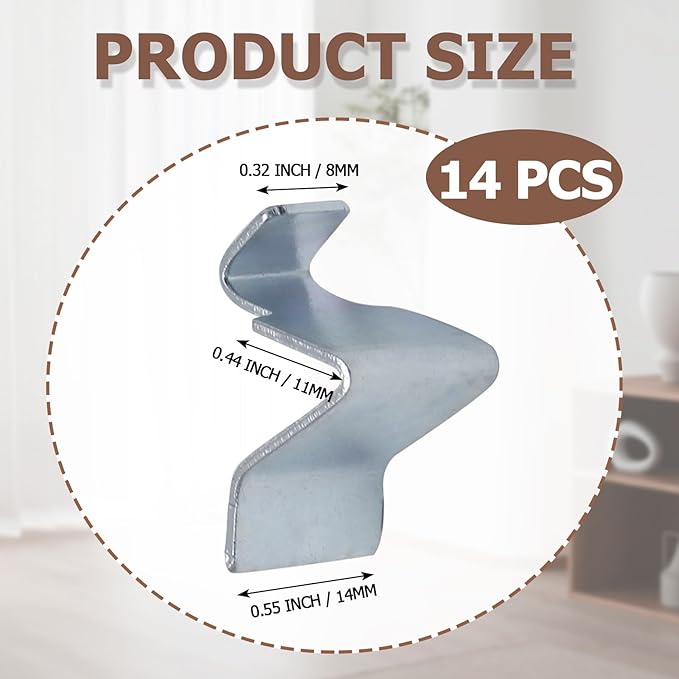 Metal Shelf Clips 14 Pcs, Silver Pilaster Shelf Brackets for Standard Pilasters, Universal Shelf Support Bracket for Metal or Wood Cabinets, Bookcases