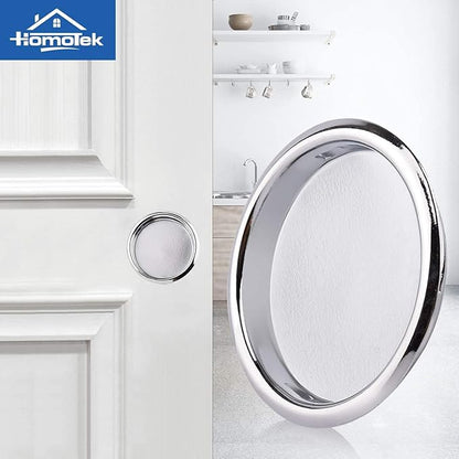 HOMOTEK 4 Pack Closet Door Finger Pull 2-1/16”, Easy Snap in Installation, Chrome Finish,Fits a 5/16”Depth x 2-1/16" Diameter Opening Hole