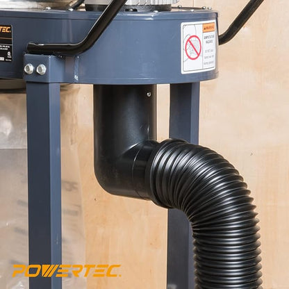 POWERTEC 4'' x 36" Dust Collection Hose, Flexible 4 Inch Dust Collector Hose for Table Saw, Drill Press, Woodworking and Wood Shop Dust Collection System (70128V)