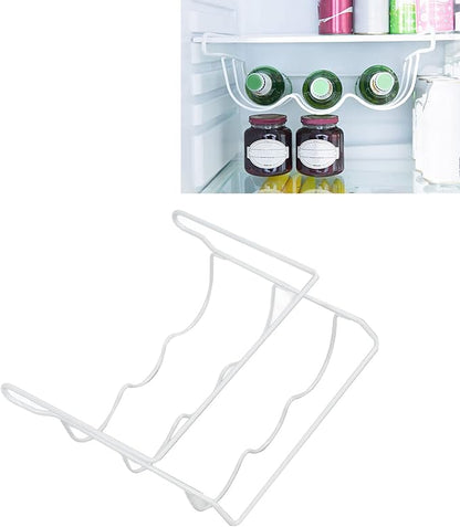 Fridge Wine Rack - Universal Refrigerator Bottle Holder Holds 3 Bottles, White, Inside Appliance
