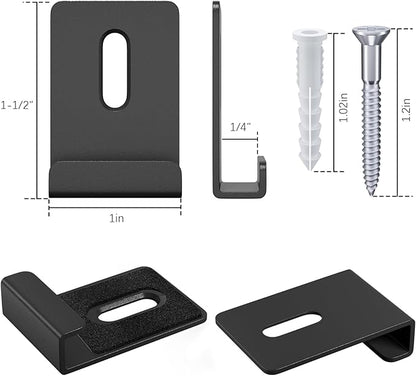 6Pcs Metal Mirror Clips for Wall Mounting, Mirror Holder Clips Heavy Mirror Hangers for The Wall (Black)