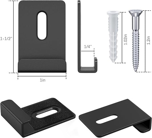 6Pcs Metal Mirror Clips for Wall Mounting, Mirror Holder Clips Heavy Mirror Hangers for The Wall (Black)