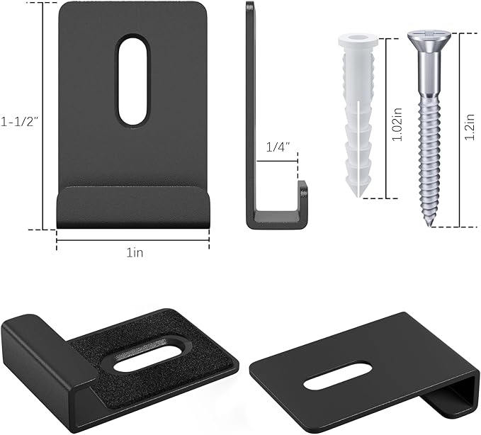 10Pcs Metal Mirror Clips Wide Channel Mirror Hanger Clip Kit Large Heavy Retainer Clips for Mirrors with Screw Mirror Clips for Wall Mounting Frameless Mirror Billboard Displays Tile Display