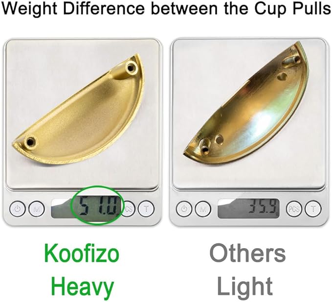 KOOFIZO 10 Pack 3 Inch Bin Cup Drawer Pulls Brushed Gold Cabinet Handles Gold Cabinet Pulls for Kitchen Cabinets Drawer Dresser Cupboard Bedroom Bathroom