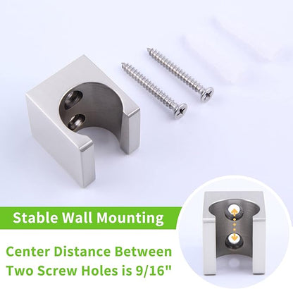 Angle Simple Shower Head Holder, Brass Shower Wand Bracket, Handheld Sprayer Holder Wall Mount, Brushed Nickel