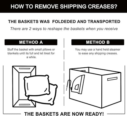 OIAHOMY Storage Baskets - Woven Cotton Rope Baskets for Shelves, Toy Towel Organizer Bins, Pack of 3, Blue & White